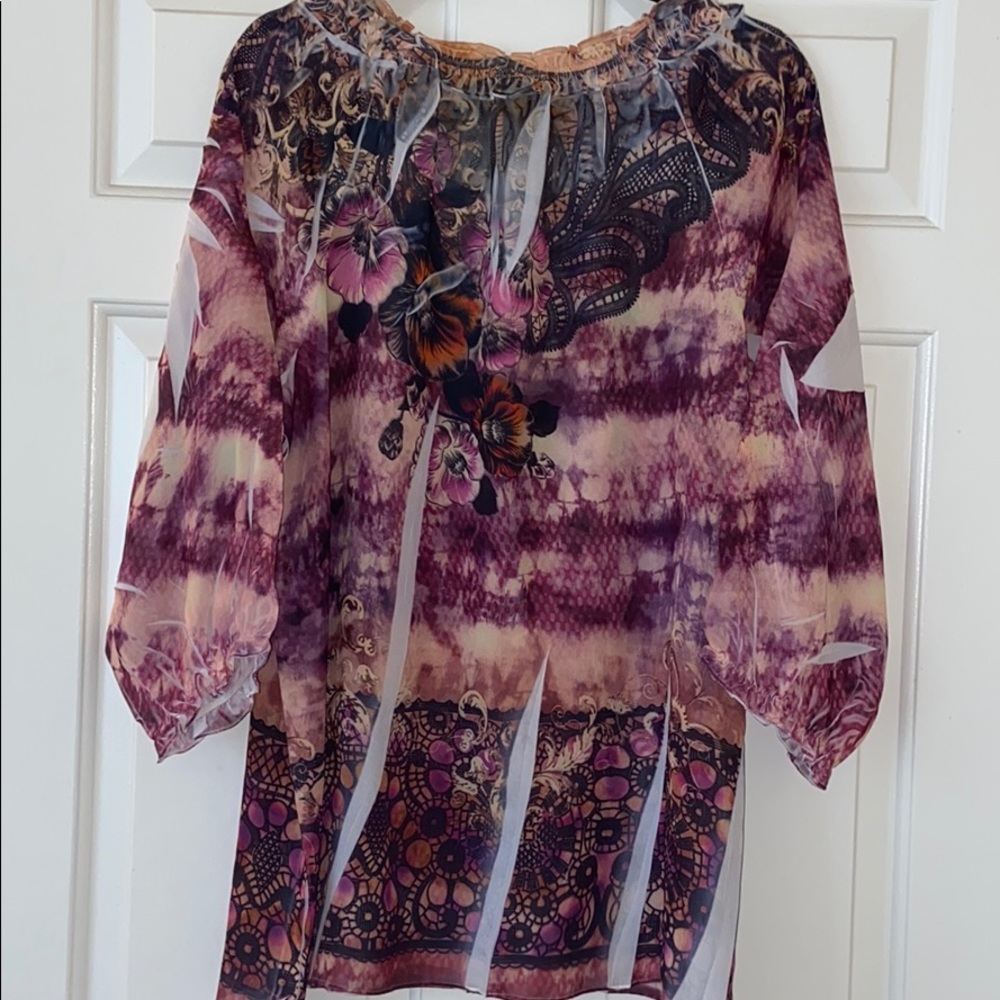 Lane Bryant Blouse - Semi Sheer W/Array Of Colors - image 6